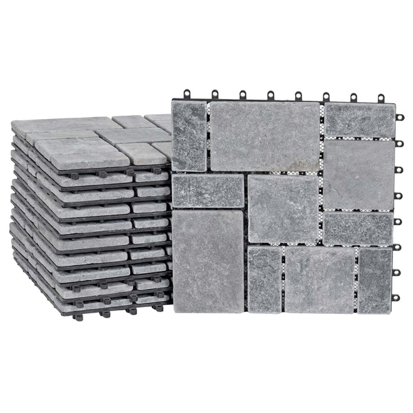 Steinfliese 1m2 JAM-K70 Gartenfliese Naturstein 11x je 30x30cm
