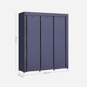 Armadio in tessuto, armadio pieghevole, blu scuro