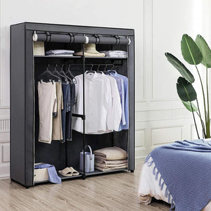 Stoff-Kleiderschrank Grau