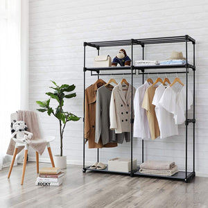 Stoff-Kleiderschrank Grau