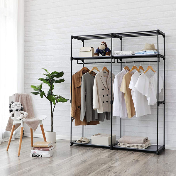 Stoff-Kleiderschrank Grau