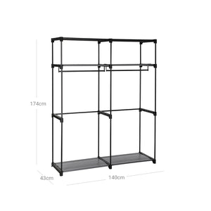 Stoff-Kleiderschrank Grau
