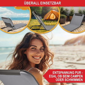 Strandliege Faltbar tragbar 165x49cm 5-fach verstellbar