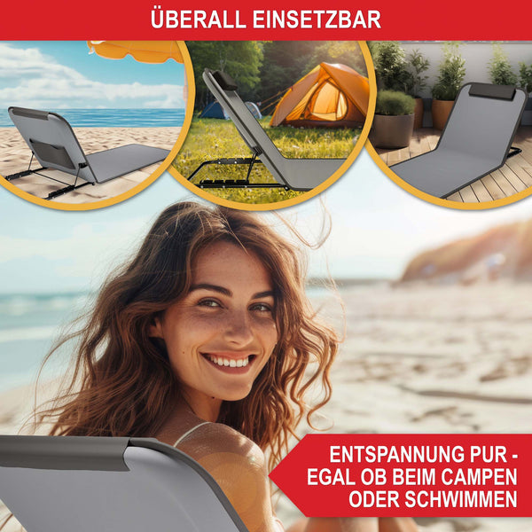 Strandliege Faltbar tragbar 165x49cm 5-fach verstellbar