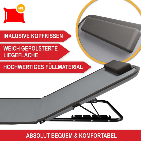 Strandliege Faltbar tragbar 165x49cm 5-fach verstellbar