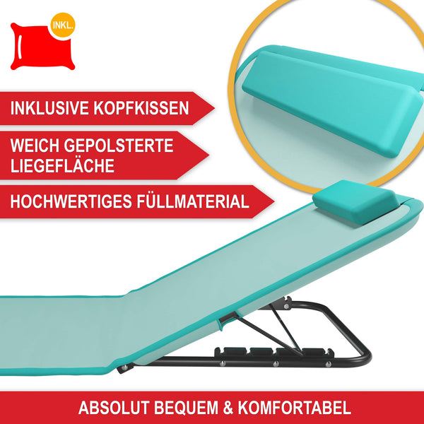 Strandliege Faltbar tragbar 165x49cm 5-fach verstellbar