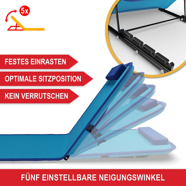 Strandliege Faltbar tragbar 165x49cm 5-fach verstellbar