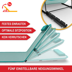Strandliege Faltbar tragbar 165x49cm 5-fach verstellbar