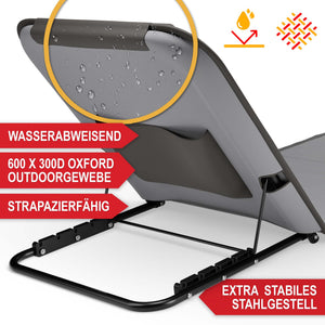 Strandliege Faltbar tragbar 165x49cm 5-fach verstellbar