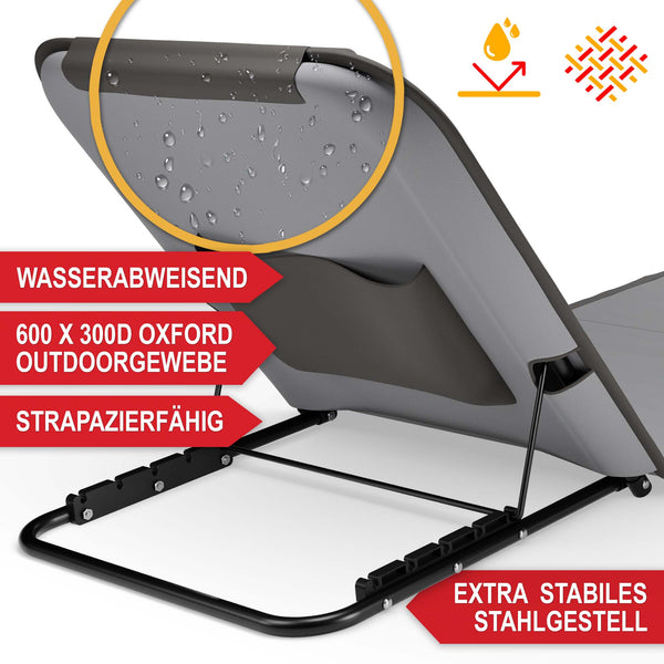 Strandliege Faltbar tragbar 165x49cm 5-fach verstellbar