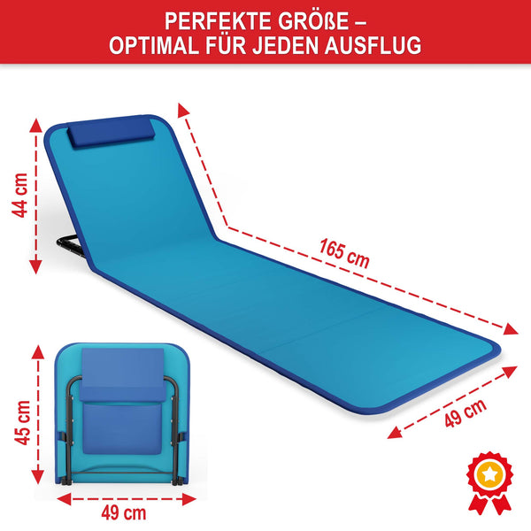 Strandliege Faltbar tragbar 165x49cm 5-fach verstellbar