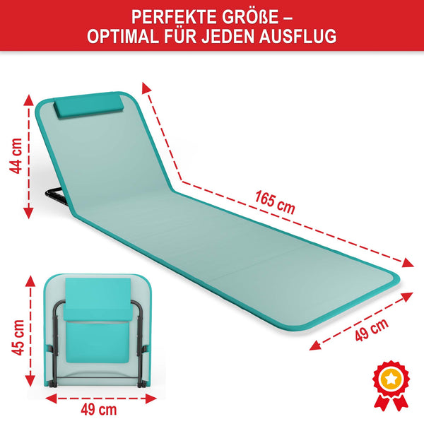 Strandliege Faltbar tragbar 165x49cm 5-fach verstellbar