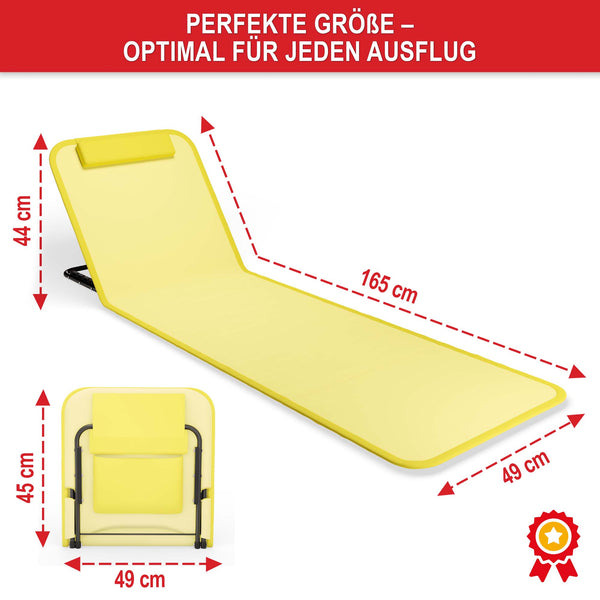 Strandliege Faltbar tragbar 165x49cm 5-fach verstellbar