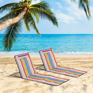 Strandmatte faltbar verstellbar 2er-Set für Urlaub und Freizeit
