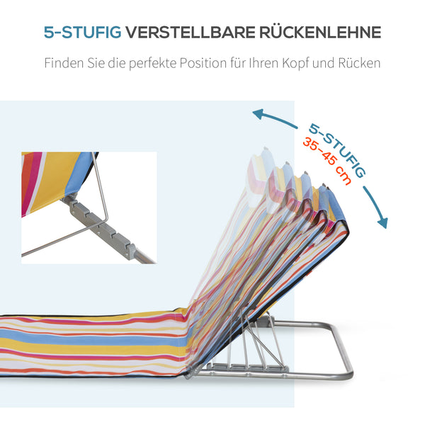 Strandmatte faltbar verstellbar 2er-Set für Urlaub und Freizeit