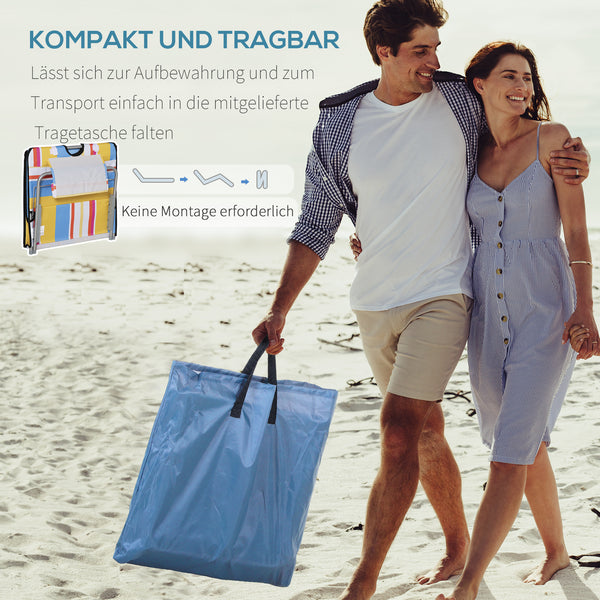 Strandmatte faltbar verstellbar 2er-Set für Urlaub und Freizeit