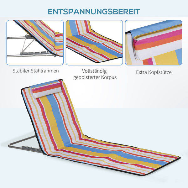Strandmatte faltbar verstellbar 2er-Set für Urlaub und Freizeit