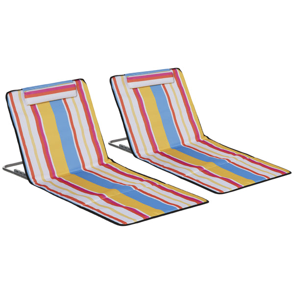 Strandmatte faltbar verstellbar 2er-Set für Urlaub und Freizeit
