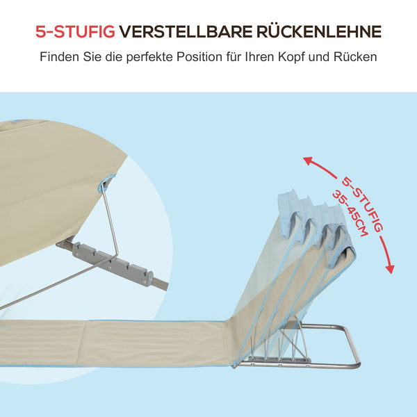 Strandmatte faltbar verstellbar 2er Set für Camping beige