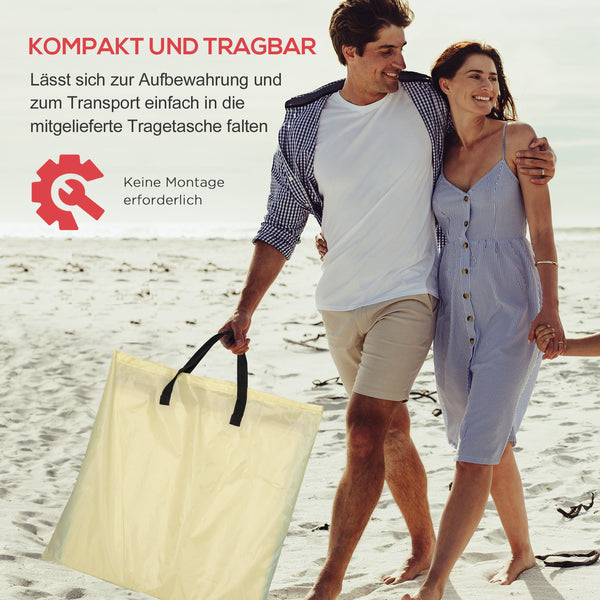 Strandmatte faltbar verstellbar 2er Set für Camping beige