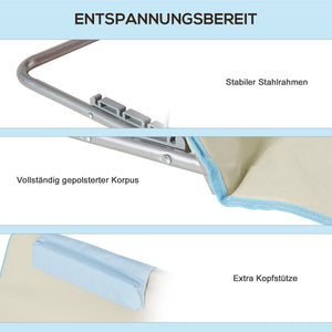 Strandmatte faltbar verstellbar 2er Set für Camping beige