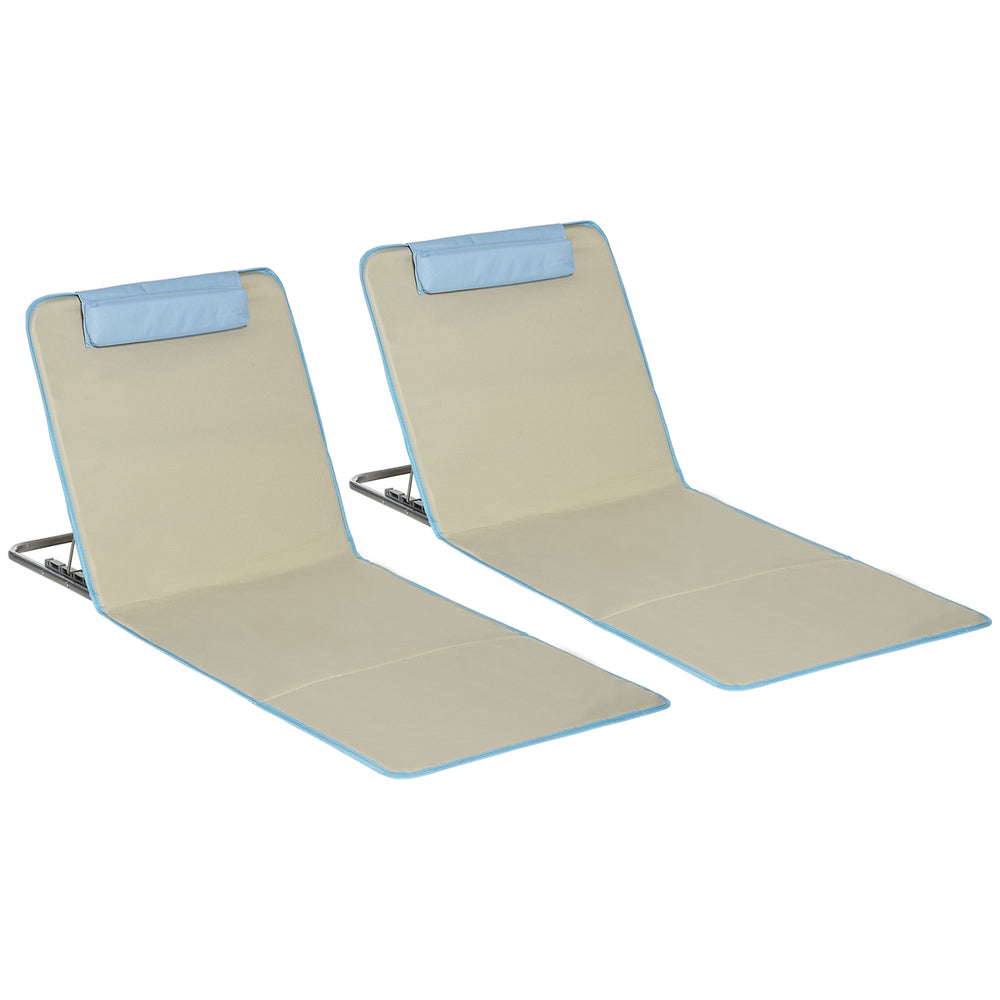 Strandmatte faltbar verstellbar 2er Set für Camping beige