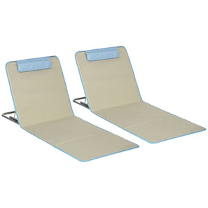 Strandmatte faltbar verstellbar 2er Set für Camping beige