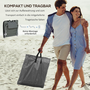 Strandmatte faltbar verstellbar 2er Set für Strand und Garten grau