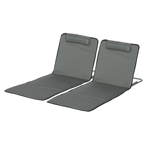 Strandmatte faltbar verstellbar 2er Set für Strand und Garten grau