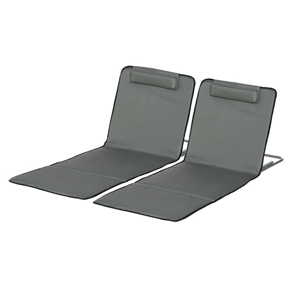 Strandmatte faltbar verstellbar 2er Set für Strand und Garten grau