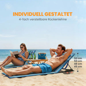Strandmatte klappbar 2er Set mit verstellbarer Rückenlehne