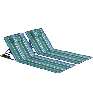 Strandmatte klappbar 2er Set mit verstellbarer Rückenlehne