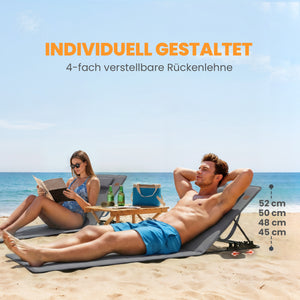 Strandmatte klappbar 2er Set mit Rückenlehne und Kopfstütze