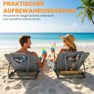 Strandmatte klappbar 2er Set mit Rückenlehne und Kopfstütze