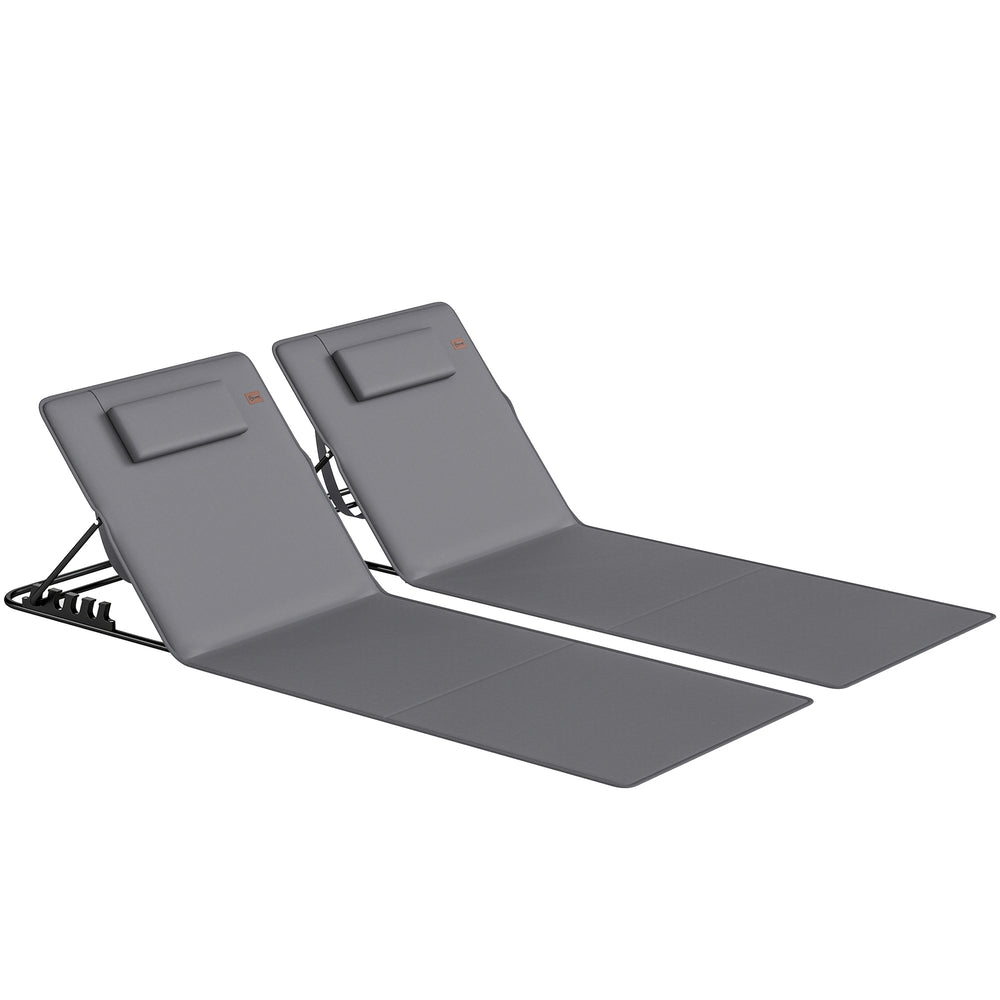 Strandmatte klappbar 2er Set mit Rückenlehne und Kopfstütze