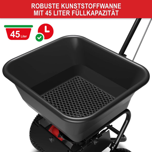 Streuwagen 45l stabil & geländegängig mit regulierbarer Streumenge
