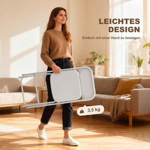 Stühle 6er-Set klappbar faltbar mit Stahlrahmen weiss