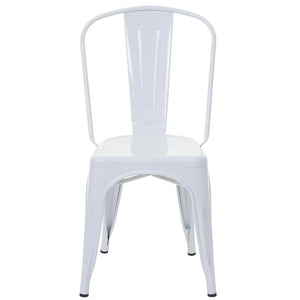 Stuhl Bistrostuhl Stapelstuhl Metall Industriedesign stapelbar weiss