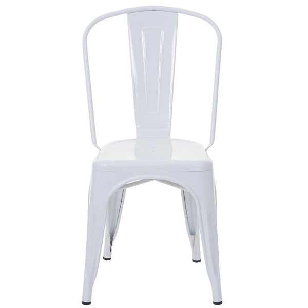 Stuhl Bistrostuhl Stapelstuhl Metall Industriedesign stapelbar weiss