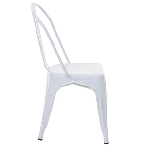 Stuhl Bistrostuhl Stapelstuhl Metall Industriedesign stapelbar weiss
