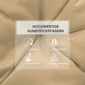 Stuhlkissen 2er Set 8cm dick mit Bindebändern 98x50cm khaki