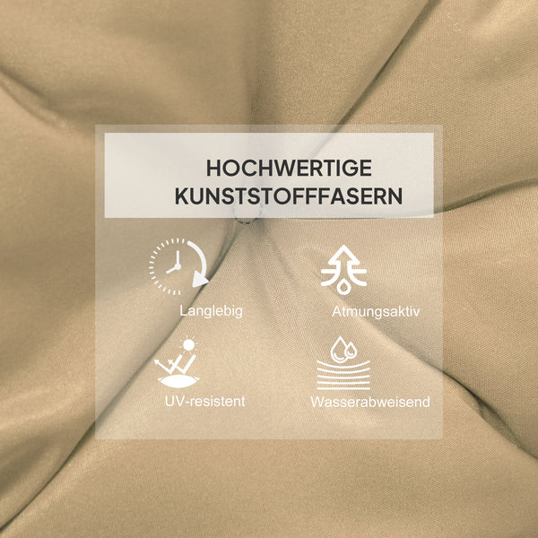 Stuhlkissen 2er Set 8cm dick mit Bindebändern 98x50cm khaki