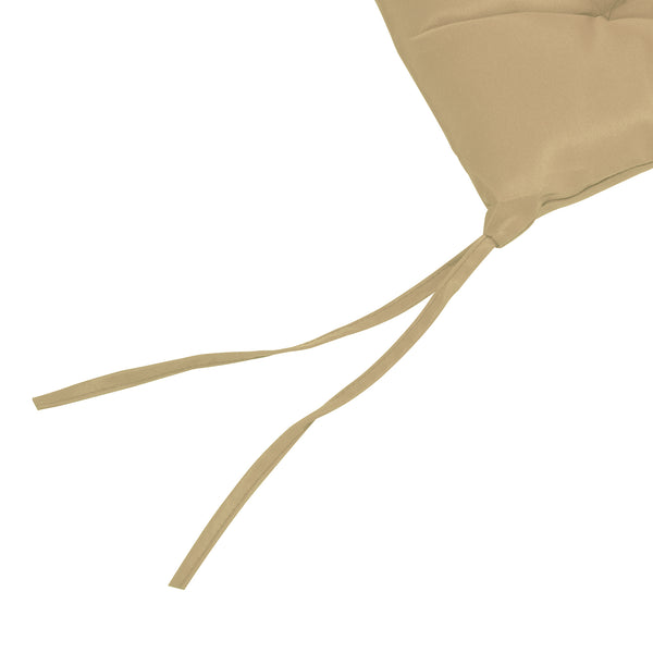 Stuhlkissen 2er Set 8cm dick mit Bindebändern 98x50cm khaki