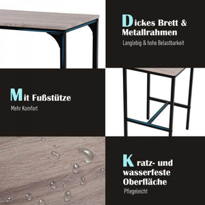 Bartisch mit 2 Stühlen, 3-teiliges Tischset, Barstuhl, Barhocker, MDF, Natur, Schwarz