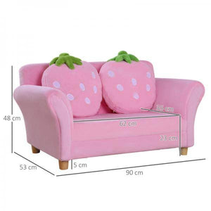 Kindersofa Kindersessel Sofa Couch Kinder Kinderzimmer Doppelsofa Erdbeersofa