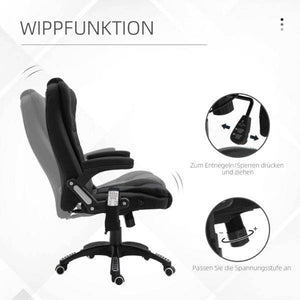 Massagesessel Chefsessel mit Massagefunktion Bürostuhl schwarz