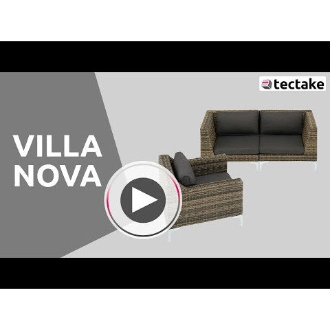 Modulares Rattanset Villanova Set 1 - 2-Sitzer (Ecke links + Ecke rechts + Sessel)