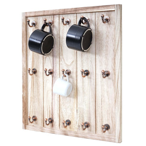 Tassenhalter Hängeregal Tassenbrett Wandboard Shabby-Look 50x45x5cm natur