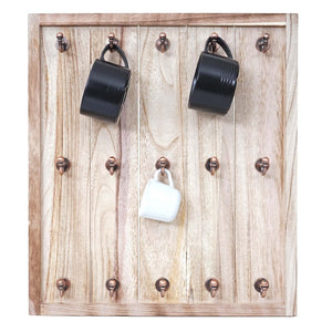 Tassenhalter Hängeregal Tassenbrett Wandboard Shabby-Look 50x45x5cm natur