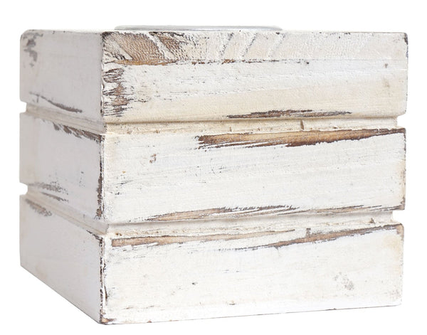 Teelichthalter Set im Shabby Vintage Look 4-teilig weiss